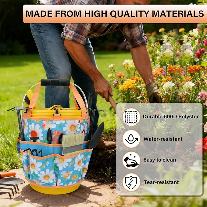 KUNN 5 Gallon Bucket Organizer 18-Pocket Tool Bag - Image 5