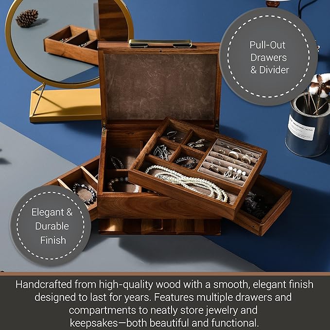 Shanik Wooden Jewelry Box for Women – Elegant Organizer - Image 2