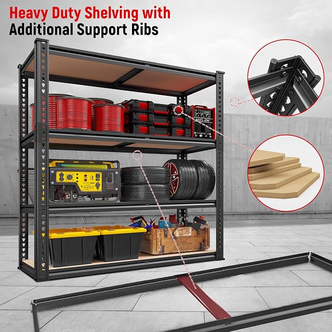 REIBII 40" W Garage Shelving 2000LBS Storage Shelves Adjustable Metal Shelving - Image 8