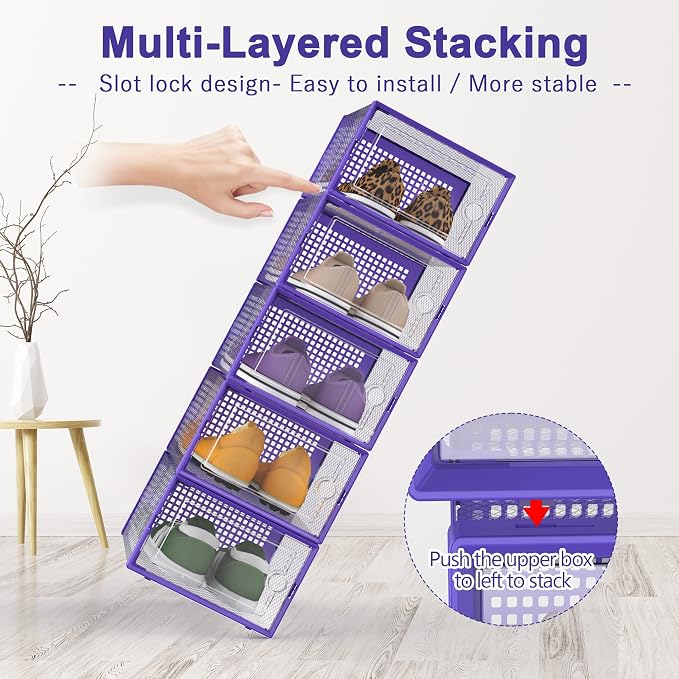Kuject Large Shoe Organizers Storage Boxes - Image 2