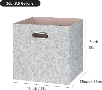 Posprica Collapsible Storage Bins, 13×13 Foldable Storage Cube Boxes Fabric - Image 2