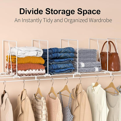 Wire Shelf Dividers for Closet: Tall 16 Pack 12-Inch Deep Adjustable Organizer - Image 3