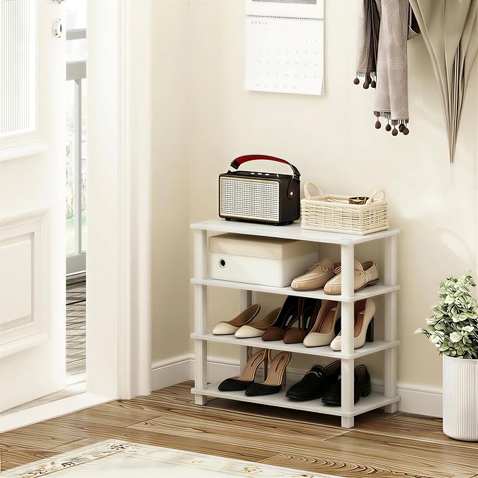 Furinno Turn-S-Tube Shoe Rack, 4-Tier Shoe Organizer, Shoe Storage, 11.6 x 23.6 - Image 2