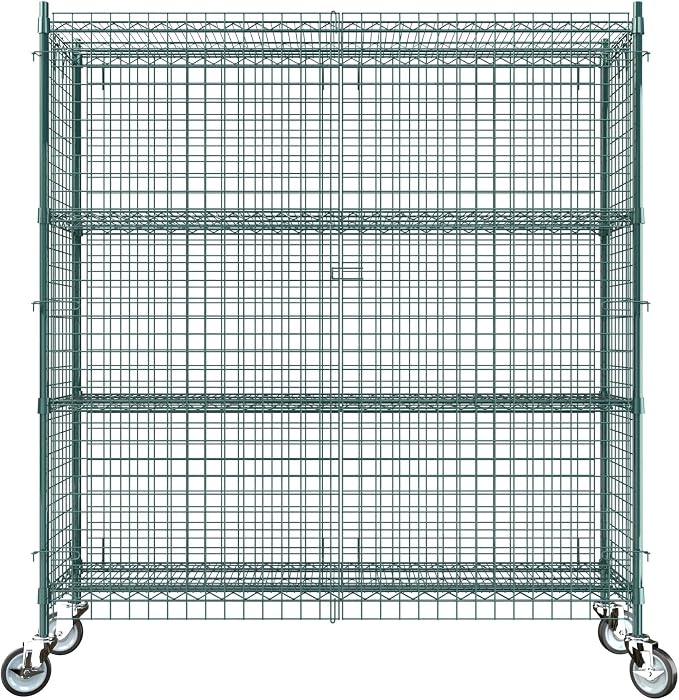 18"x60"x70" Metal Wire Green Security Heavy Duty Commercial NSF Certified by Krollen+Industrial
