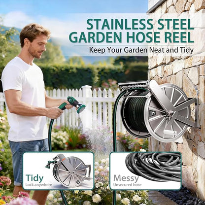 Stainless Steel Garden Hose Reel - Image 2