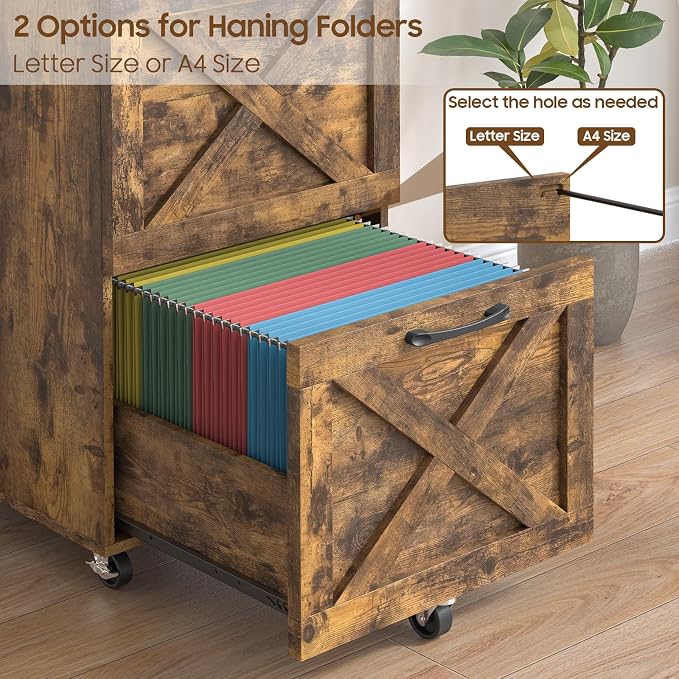 Halitaa Farmhouse 2 Drawer Small File Cabinet - Image 5