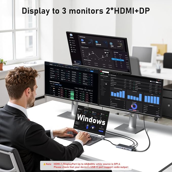 USB C Laptop Docking Station Dual Monitor HDMI - Image 6