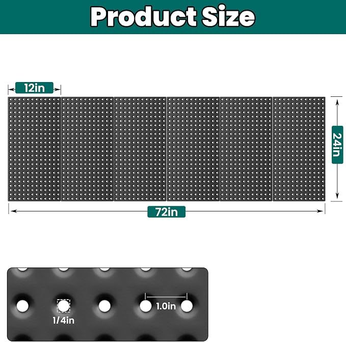 EVERHANGER Metal Pegboard Panels 24" x 12", Heavy Duty Steel Peg Boards - Image 2