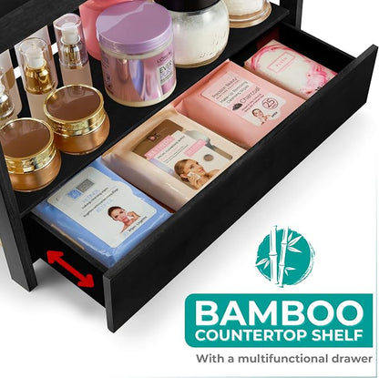 Sorbus Bamboo Bathroom Counter Organizer – 2-Tier Shelf - Image 4