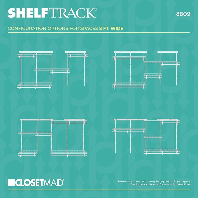 ClosetMaid ShelfTrack Wire Closet Organizer System, Adjustable from 5 to 8 Ft. - Image 7