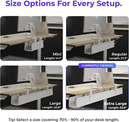 Ascrono Original No Drill Under Desk Cable Management Tray 53.9" - Image 4