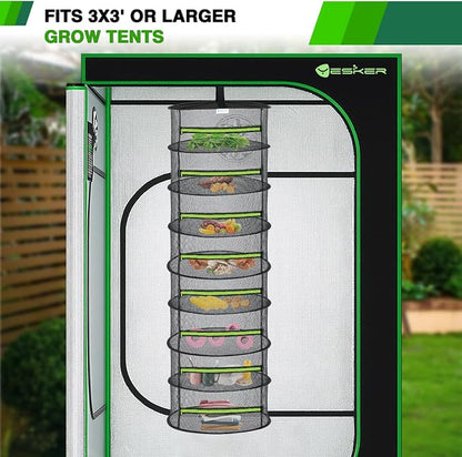 Yesker 8 Layer Herb Drying Rack Hanging Mesh Foldable Plant Drying Racks 24" w - Image 8