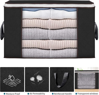 Large Storage Bags, 8 Pack Clothes Storage Bins Foldable Closet Organizers - Image 4