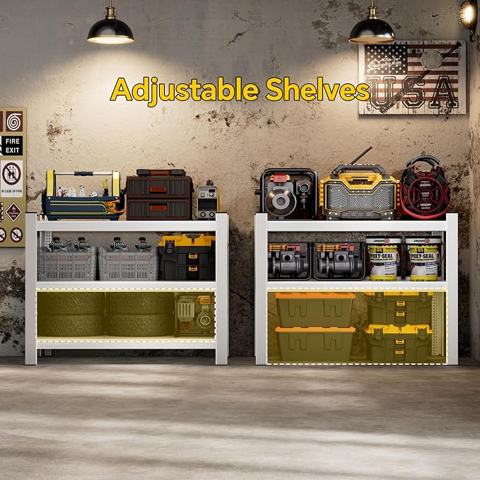 CJF 3-Tier Heavy Duty Metal Storage Rack, 36”W x 12”D x 36”H Adjustable Steel - Image 4