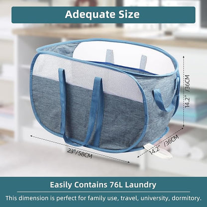 2 Pcs Collapsible Laundry Baskets, Tear Proof Pop Up Laundry Hamper - Image 5