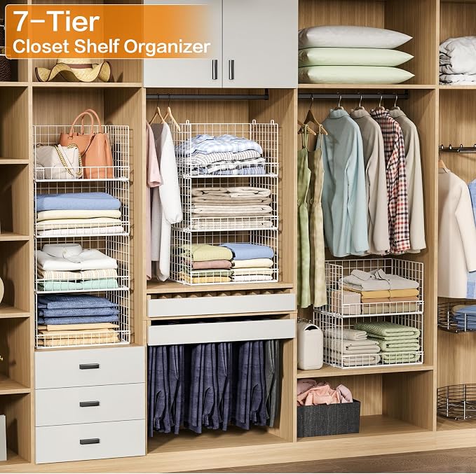 Yociyoga 7-Tier Stackable Closet Organizers and Storage Shelves, Foldable - Image 7