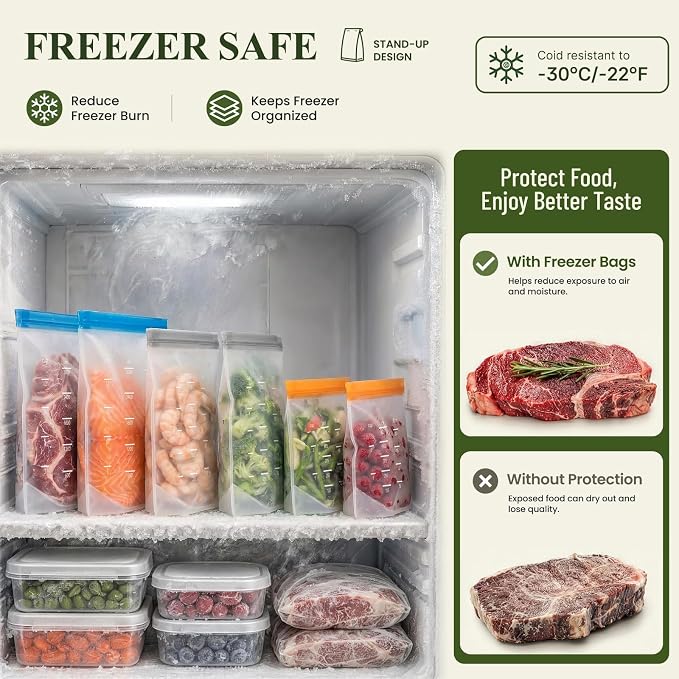Dishwasher Safe Reusable Storage Bags Stand Up - Image 2