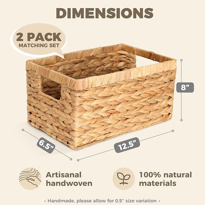 Set of 2 Wicker Shelf Storage Baskets - Image 4