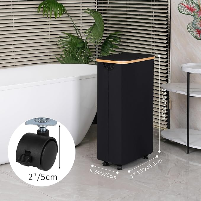 Laundry Hamper with Wheels, 75L Laundry Basket with lid Rolling Clothes Basket - Image 2