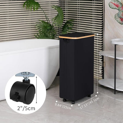 Laundry Hamper with Wheels, 75L Laundry Basket with lid Rolling Clothes Basket - Image 2