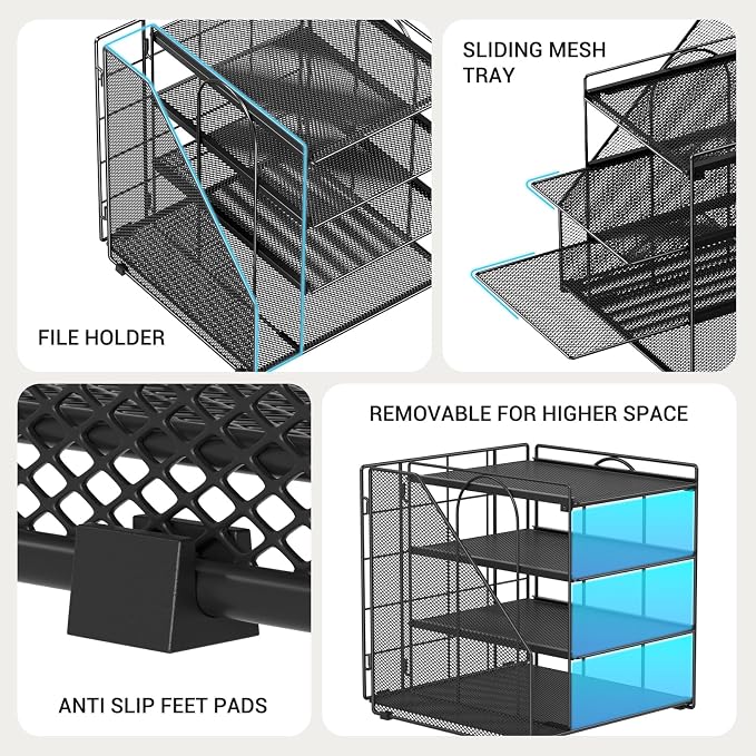 Desk Organizer, 4-Tier Metal Paper Organizer - Image 5