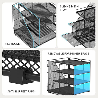 Desk Organizer, 4-Tier Metal Paper Organizer - Image 5