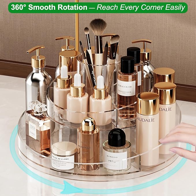 Taiuloo 360 Rotating Makeup Organizer, Perfume & Lipstick, Round Spinning Tray - Image 3