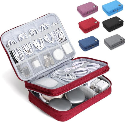 Large Electronic Organizer Travel Case, Double Layer Tech Pouch by Unknown