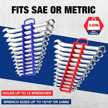 WORKPRO 2-Pack Magnetic Wrench Organizer, 12-Piece Gripper Wrench Holder - Image 5