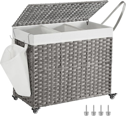 SONGMICS Laundry Hamper with Lid, 42.3 Gallons, Rolling Laundry Basket with by Unknown