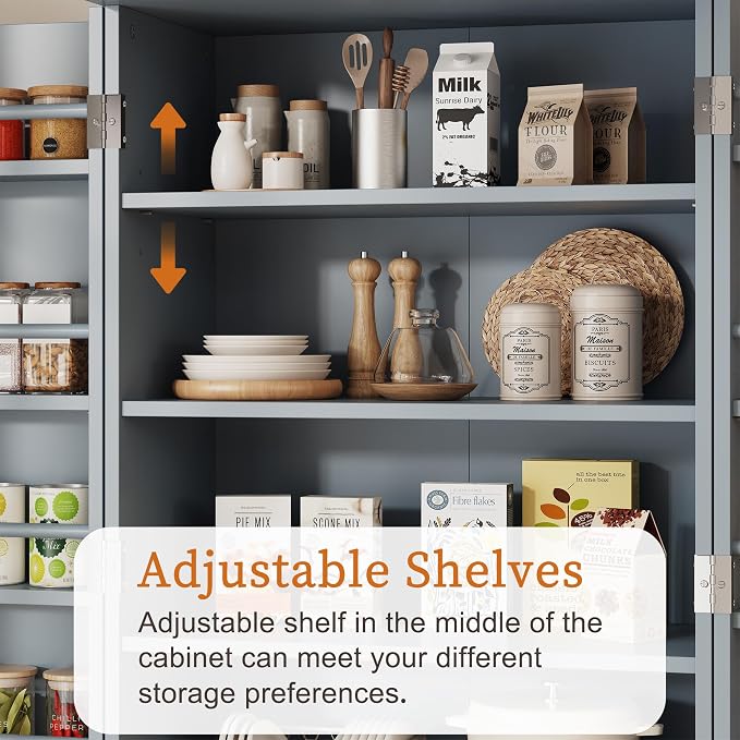 Saudism Pantry Cabinet, Large Cupboard - Image 6