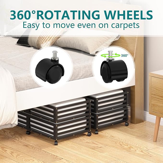 Bamboo Under Bed Storage Containers- Underbed Organizer - Image 5