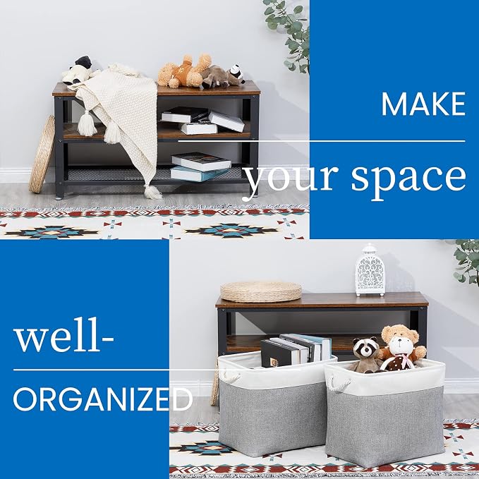 Bidtakay Large Storage Bins for Clothes Fabric Deep Baskets for Organizing Set - Image 3