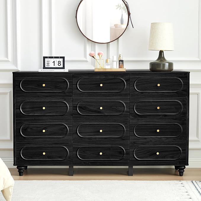 12 Drawer Fluted Dresser for Bedroom, Mid Century Modern Chest of Drawers - Image 3