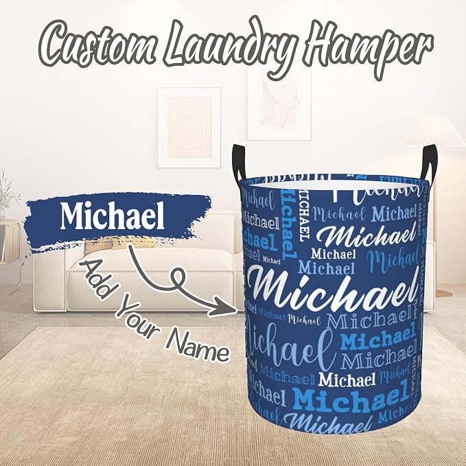 Custom Name Laundry Hamper, Personalized Laundry Baskets - Image 2