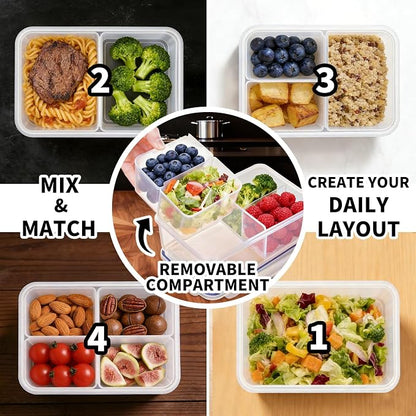 KIGI Meal Prep Containers for Lunch, Leak-Proof, Airtight lid, Microwave Safe - Image 2