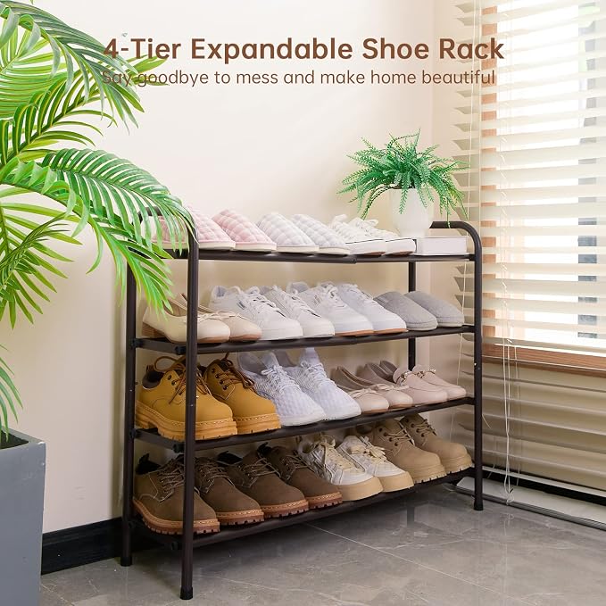 Gonfoam Expandable 4-Tier Shoe Rack - Image 2