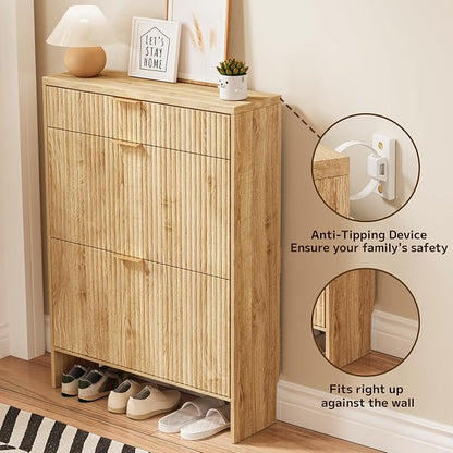 Fluted Shoe Cabinet Storage - Image 6