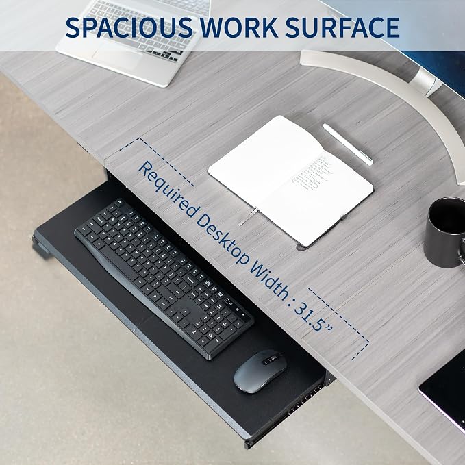VIVO Large Height Adjustable Under Desk Keyboard Tray, 27 x 11 inch Slide-Out - Image 7