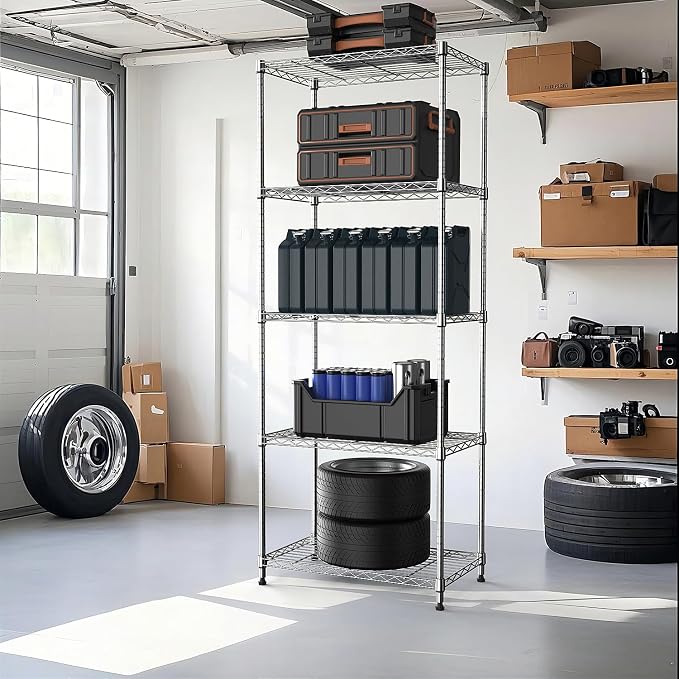 1250 lbs 5 Tier Shelf Metal Storage Shelves Wire Rack Closet Organizers - Image 7