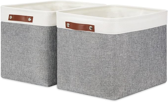 HNZIGE Large Fabric Storage Baskets Bins by HNZIGE