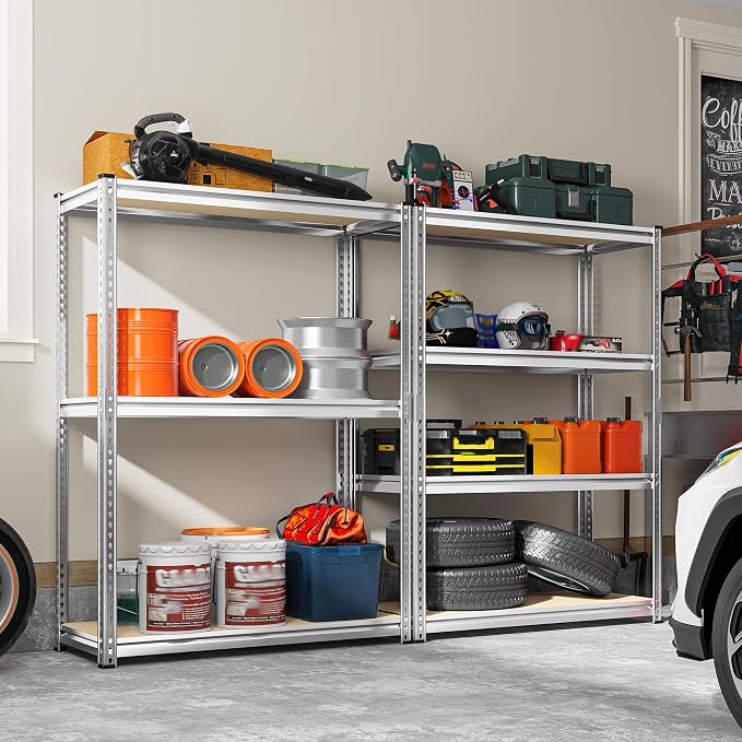 REIBII Storage Shelves Adjustable Metal Shelving 1600LBS Garage Shelves - Image 9