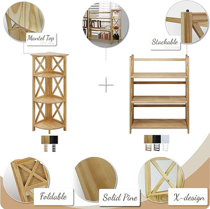 Casual Home Montego 3-Shelf Folding Bookcase, 27.5" Wide - Image 4