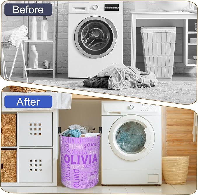 Custom Name Laundry Hamper, Personalized Laundry Basket - Image 7