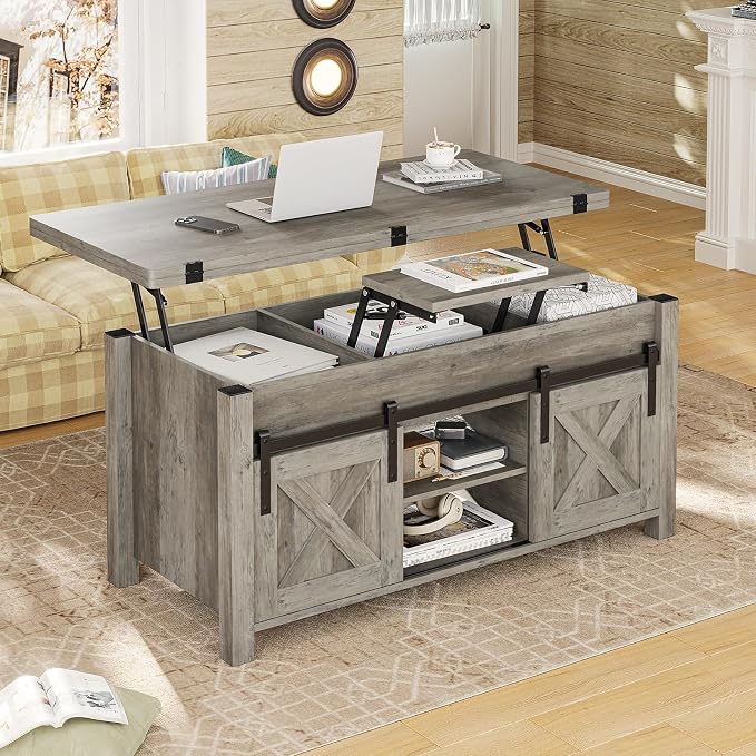 SEDETA Lift Top Coffee Table, 4 in 1 Multi-Function Convertible Coffee Tables - Image 2