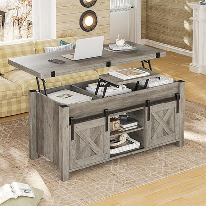 SEDETA Lift Top Coffee Table, 4 in 1 Multi-Function Convertible Coffee Tables - Image 2