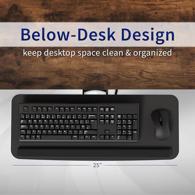 VIVO Adjustable Computer Keyboard & Mouse Platform Tray Ergonomic Under Table - Image 8