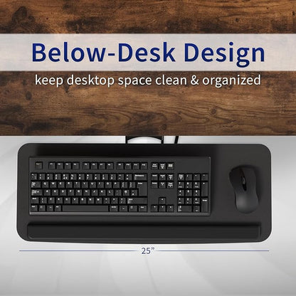 VIVO Adjustable Computer Keyboard & Mouse Platform Tray Ergonomic Under Table - Image 8