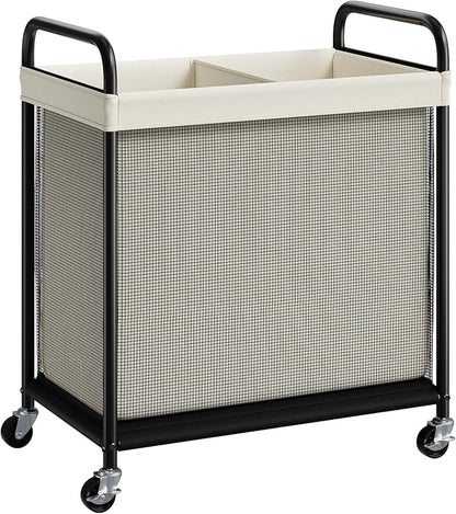 ELYKEN Laundry Hamper 2 Section, 100L Rolling Laundry Sorter by ELYKEN
