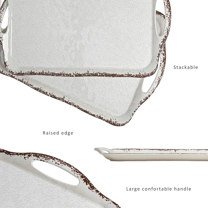 LEHAHA Vintage White Large Serving Tray - Image 5
